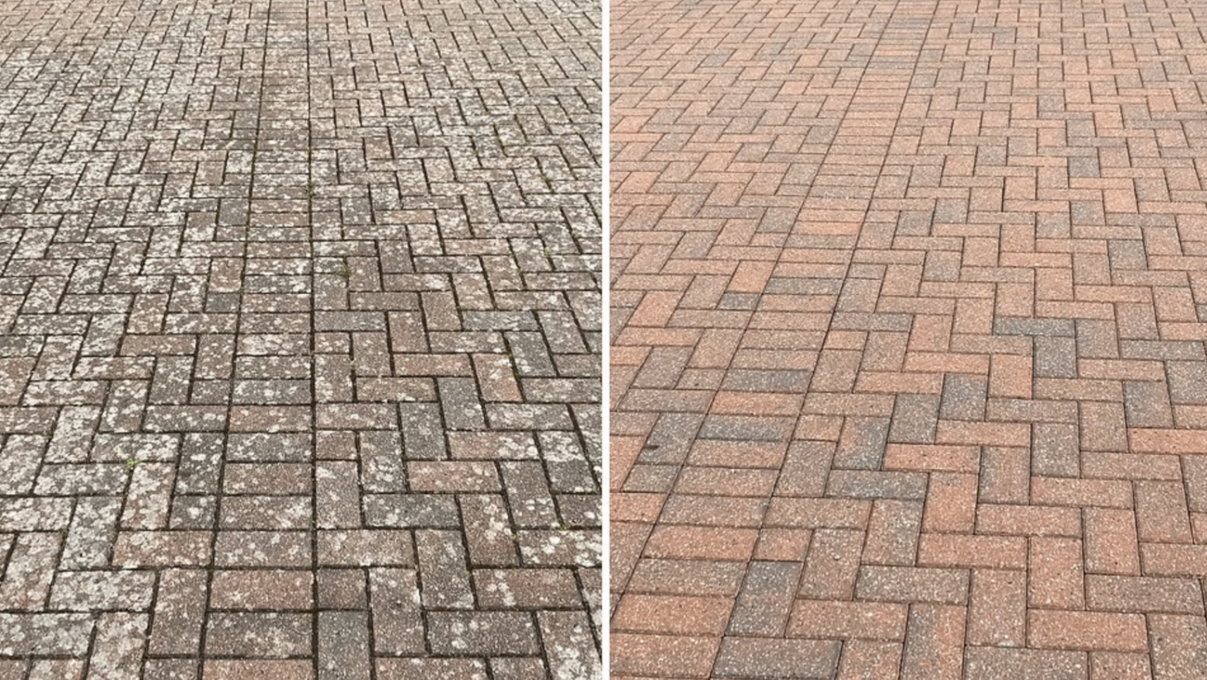 Voor en na: oprit van vies en groen naar fris en schoon